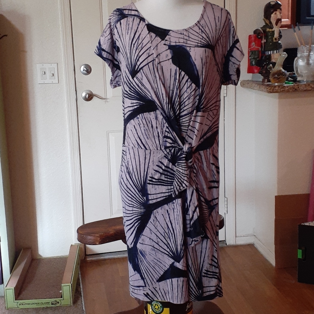 Anthropologie maeve lilac and navy dress guc